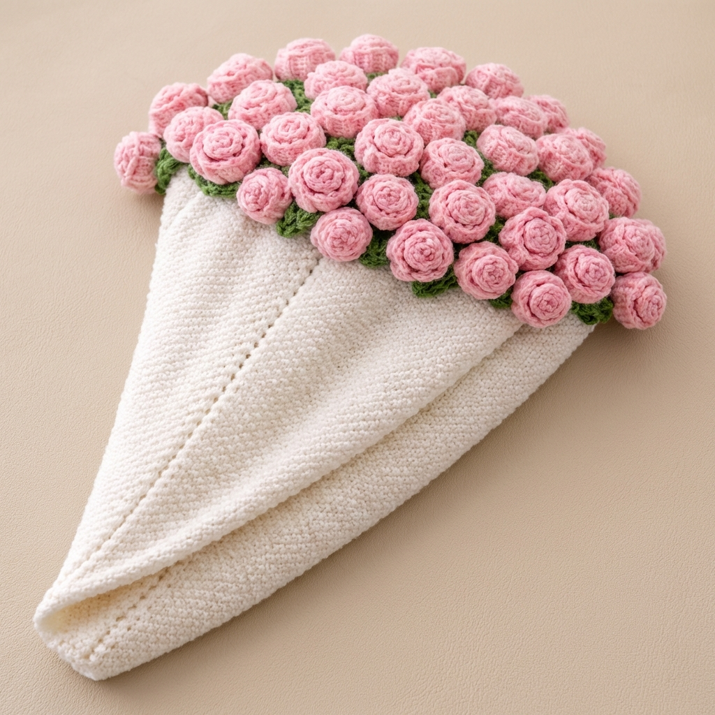 RůžeLásky™ – Ručně háčkovaná kytice