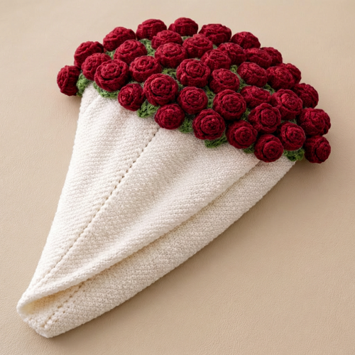 RůžeLásky™ – Ručně háčkovaná kytice